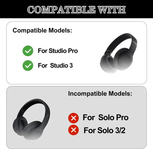 Miniatura 2 de Aiivioll Studio Pro Diadema para Studio Pro 2023 (Modelo A2924) y Studio 3 (Modelo A1914) Auriculares inalámbricos Bluetooth Studio Pro Kit de Negro