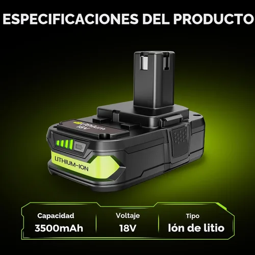 Miniatura 7 de Paquete de 2 baterías de repuesto de 18 V 3.5 Ah para batería Ryobi de 18 V, compatible con herramientas eléctricas y cargadores Ryobi One+