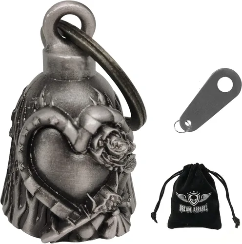 Miniatura 33 de Dream Apparel Campanas de motocicleta para motociclistas, accesorios de campanas pesadas y llavero para la suerte Viaja para vivir