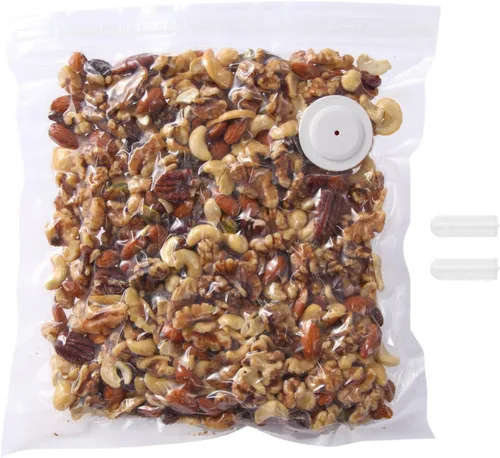 Miniatura 9 de 30 bolsas de sellado al vacío reutilizables mejoradas para alimentos + 2 clips, 20p 8 x 8 pulgadas + 10 p 10 x 11 pulgadas, sin BPA, 5 veces más
