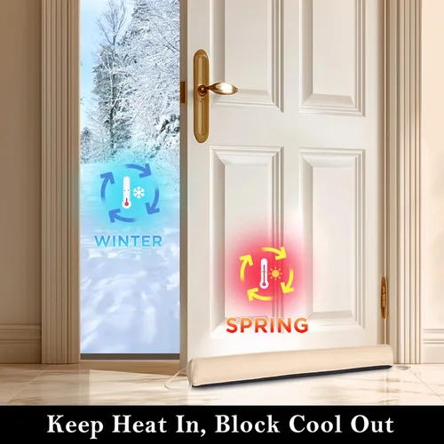 Miniatura 8 de Sunolga Paquete de 2 tapones de corriente de puerta de 36" bloquea el aire frío y caliente con cubierta lavable removible para espacios de hasta 3