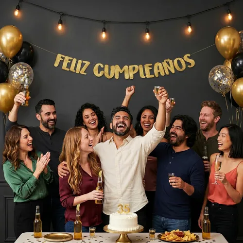 Miniatura 9 de Cartel de Feliz Cumpleaños con purpurina dorada preencordada, decoraciones de cumpleaños para hombres y mujeres, suministros para fiestas y regalos