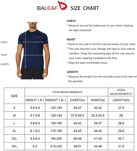 Miniatura 8 de BALEAF Camiseta de manga corta de secado rápido para hombre