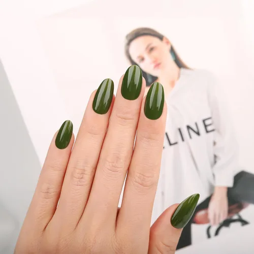 Miniatura 8 de Esmalte de uñas de gel, 1 unidad de 0.5 onzas líquidas de esmalte de gel de color verde aguacate para remojar arte de uñas, salón de manicura