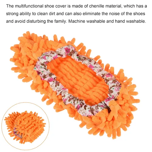 Miniatura 4 de MECCANIXITY Funda para zapatos de limpieza lavables multifunción de chenilla de microfibra plumero, pantuflas de fregona para pies, herramientas