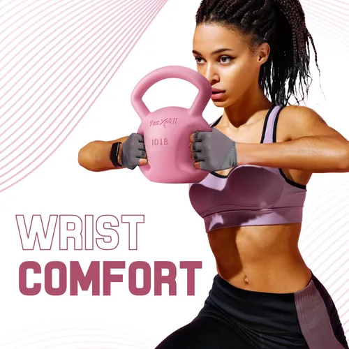 Miniatura 3 de Yes4All Kettlebell, Strength Training Kettlebells for Women, Wide Multi-grip Textured Handle for Home Gym Exercises & Full Body Workout, Single 5–25