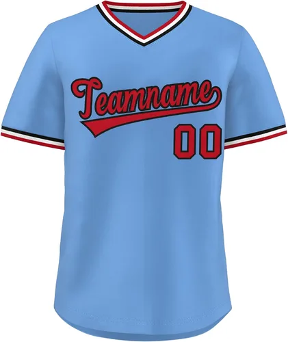 Miniatura 32 de KXK - Camiseta de béisbol personalizada con nombre y número cosidos, estilo Hip Hop, con cuello en V, atlética, para hombres, mujeres y jóvenes