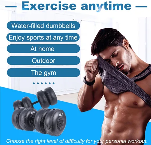 Miniatura 6 de Water Filled Dumbbells Set - Water Filled Weights - Portable Travel Weights - Adjustable Dumbbells