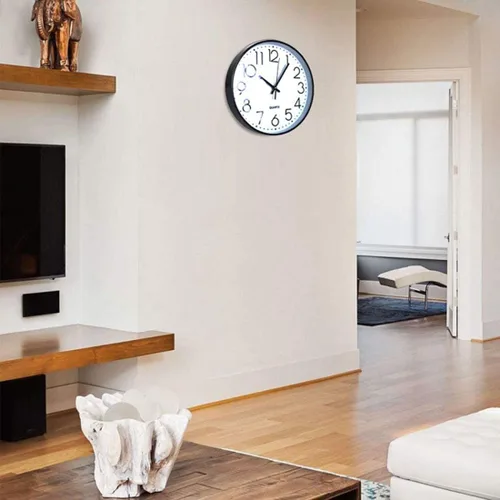 Miniatura 4 de Tosnail Reloj de pared grande de 12 pulgadas sin tictac, reloj de pared redondo silencioso a pilas para sala de estar, baño, dormitorio, cocina