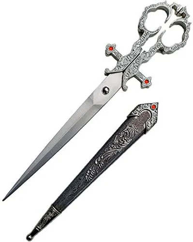 Miniatura 6 de Ace Martial Arts Supply Tijeras Medievales Renacentistas Bodice Dagger Dirk Knife (Plata)