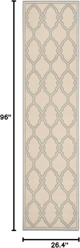 Miniatura 2 de SAFAVIEH Linden Collection LND124L - Alfombra de pasillo de 2 pies 2 x 8 pies, color crema / aguamarina LND124L enrejado para interiores
