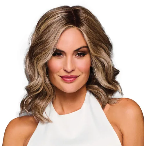 Miniatura 10 de Raquel Welch Bella Vida - Peluca ondulada en capas, 100% atada a mano, longitud de hombro por Hairuwear, gorra pequeña promedio, RL10/12 castaño
