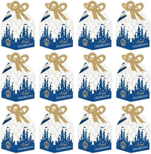 Miniatura 5 de Big Dot of Happiness Royal Prince Charming – Cajas de regalo cuadradas – Cajas de lazo para baby shower o fiesta de cumpleaños – Juego de 12