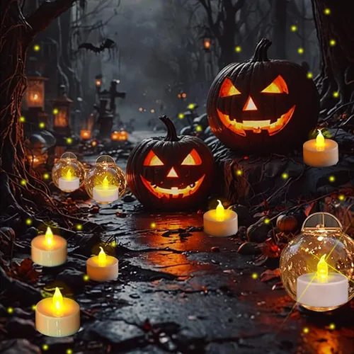 Miniatura 2 de Velas de té sin llama, funciona con pilas, paquete de 24 velas votivas eléctricas LED parpadeantes de larga duración, 200 horas, realistas