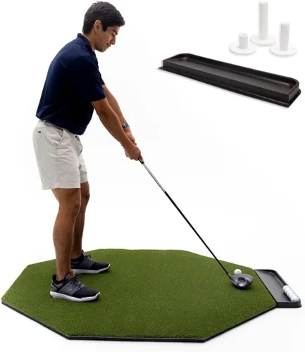 Miniatura 14 de Dura-Pro Alfombrilla de golf premium de césped para interiores y exteriores. Bandeja de regalo + 3 tees
