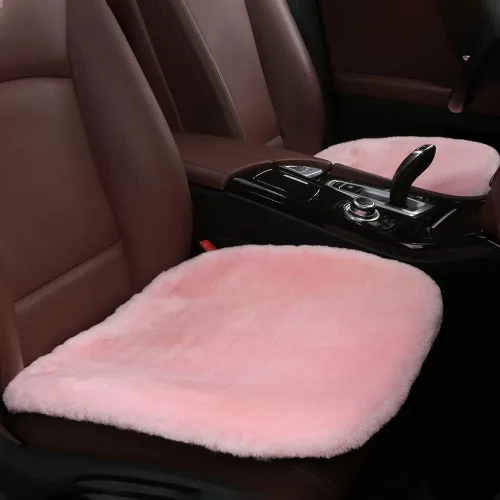 Miniatura 11 de IRIWOOL Almohadilla de asiento de piel de oveja auténtica, funda de asiento de lana suave australiana, transpirable y absorbente del sudor, cómoda