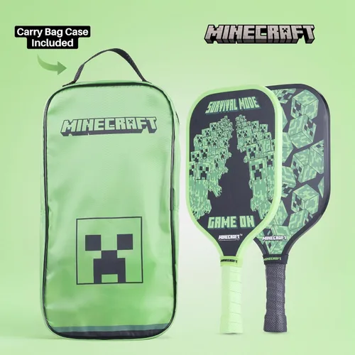 Miniatura 2 de Voyager - Juego de pickleball de Minecraft, incluye 2 paletas, 4 bolas duraderas y bolsa de transporte, juego al aire libre de 7 piezas para niños