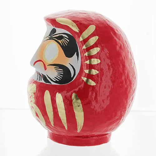 Miniatura 2 de Muñeca Daruma, fabricada en Japón, 4.7 pulgadas, buena suerte y buenos deseos (rojo)