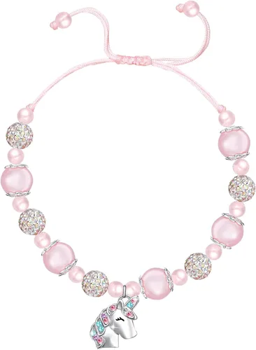 M&Ostyle Pulsera mágica de unicornio para niñas, pulsera rosa, regalo de joyería de unicornio para niñas, hija, nieta, sobrina, cumpleaños, Navidad,