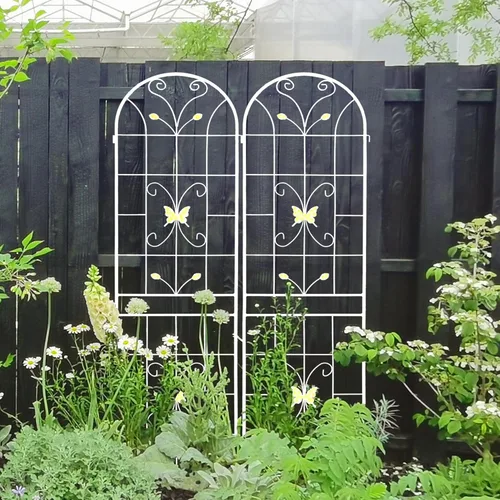Miniatura 36 de Paquete de 4 enrejados de jardín de metal de 71" de altura, cerca de jardín, enrejado a prueba de óxido para plantas trepadoras, soporte de rosas