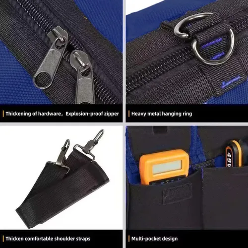 Miniatura 3 de FASTECH Bolsa de herramientas resistente de 20 pulgadas con boca ancha para almacenamiento de herramientas, transportador y organizador, bolsa