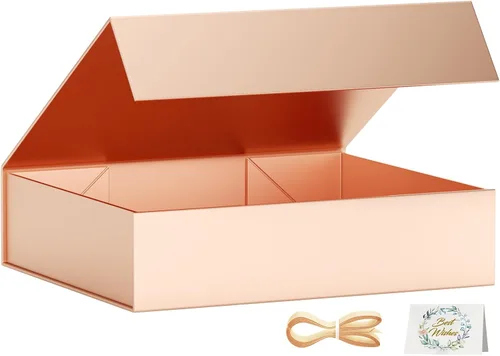 Miniatura 9 de PSHVYM Cajas de regalo con tapas, 11.5 x 7.8 x 3 pulgadas, caja de regalo negra para regalos, cierre magnético para camisetas, guantes, bufandas