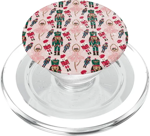 Miniatura 8 de Feliz Navidad Preppy Rosa Bailarina Navidad Cascanueces Estampado PopSockets Estándar PopGrip
