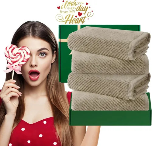 Miniatura 240 de VOOVA & MOVAS Toallas de mano blancas - 100% algodón Ligeras Gruesas Secado rápido Suaves Absorbentes, paquete de 4 piezas grandes de 18