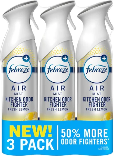Miniatura 7 de Spray ambientador Febreze, aroma limpio y resistente, eliminador de olores para olores fuertes, 8.8 onzas (paquete de 3)