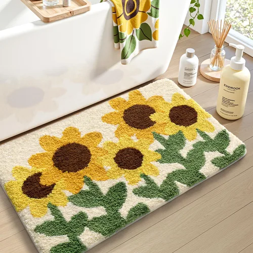 Miniatura 23 de LUMI Alfombra cuadrada de baño de playa, antideslizante, de secado rápido, ultra suave, lavable, absorbente, alfombra de baño con tema mar oceánico