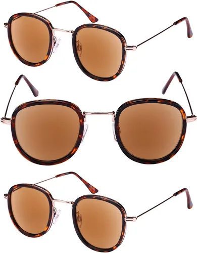 Miniatura 4 de Mass Vision 'The Esteemed' - 3 pares de lentes de sol ligeros de montura redonda con lectores (sin bifocal) para hombres y mujeres