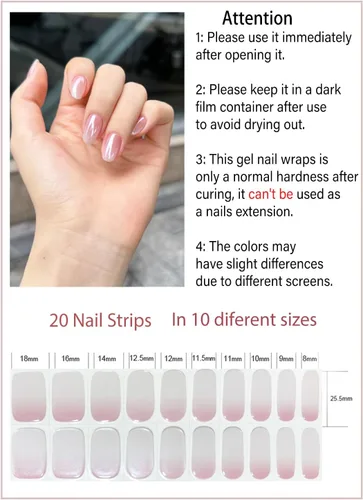 Miniatura 3 de Tiras adhesivas de uñas de gel semicuradas, 20 pegatinas adhesivas UV de color azul cromo, envolturas para manicura casera DIY
