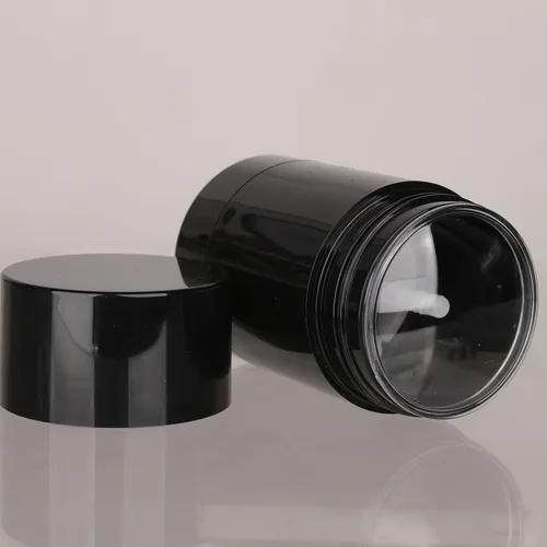 Miniatura 6 de COSIDEA 4 recipientes de desodorante vacíos redondos negros de 1.67 onzas / 1.67 onzas de llenado inferior tubos grandes para cera para el cabello