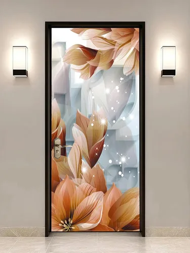 Miniatura 9 de artfanke Adhesivos 3D para puerta, 30.3 x 78.7 pulgadas, papel tapiz de piedra para puerta de escalera de piedra, calcomanías autoadhesivas