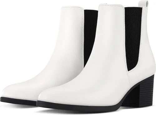 Miniatura 7 de COASIS Botas Chelsea de tacón grueso para mujer botines de tobillo con laterales elásticos