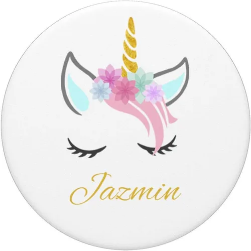 Miniatura 3 de Jazmin Pop Socket personalizado nombre unicornio regalo de cumpleaños – PopSockets agarre y soporte para teléfonos y tabletas