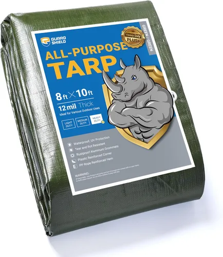 Miniatura 30 de GUARD SHIELD Lona beige de 10 x 20 pies, lona grande resistente para exteriores, cubierta de lona gruesa de 12 mil