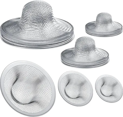 12 coladores de acero inoxidable para fregadero de 4.5/2.75/2.25 pulgadas para drenaje de fregadero, cocina, baño, bañera, pantalla de drenaje