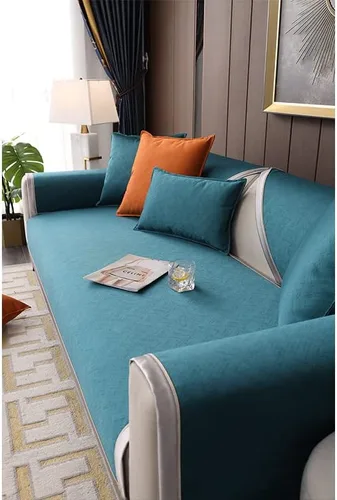 Miniatura 3 de Funda de cojín antideslizante para sofá, protector de muebles, estilo moderno, adecuada para sillón, funda de sofá para sala de estar, funda de Azul