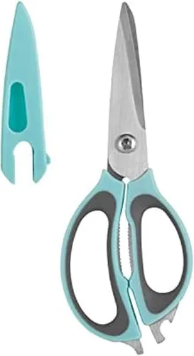 Miniatura 9 de Farberware Tijeras de cocina 4 en 1 con mango negro, tijeras de acero inoxidable de alto carbono con abridor de botellas, abridor de tarros