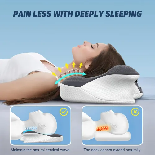 Miniatura 2 de Almohada cervical para aliviar el dolor de cuello, almohada ergonómica de apoyo para el cuello para dormir, almohada de espuma viscoelástica