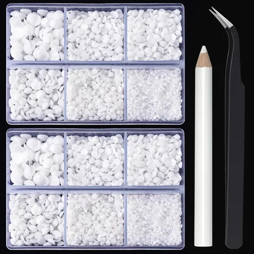 Miniatura 41 de Briskbloom 10000 piezas de diamantes de imitación con parte posterior plana para manualidades, zapatos, ropa, kit de circonita azul/circonita azul