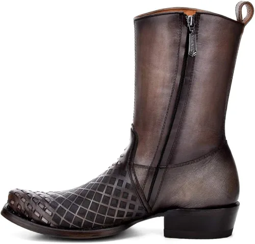 Miniatura 4 de Bota Hombre Cuadra en Piel Genuina con Cremallera Negro