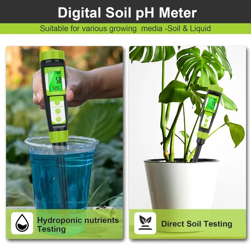 Miniatura 3 de Probador digital de humedad de pH del suelo, medidor de pH de humedad de plantas para suelo y agua, gran kit de prueba de suelo para jardinero