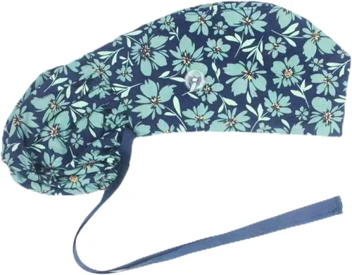 Miniatura 16 de Gorra médica con interior sedoso, gorro de algodón con banda para el sudor y botones, cola de caballo ajustable