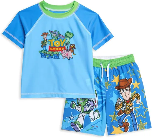 Disney Pixar Toy Story Alien Rex Slinky Dog Woody - Conjunto de traje de baño para bebés y niños pequeños