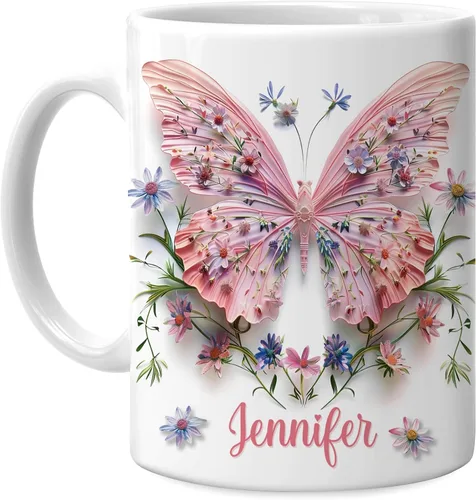 Miniatura 10 de Hyturtle Taza Personalizada de Mariposa - Regalos Inspiradores para Niñas, Mujeres y Amigas - Regalos de Cumpleaños para Amantes de las Mariposas