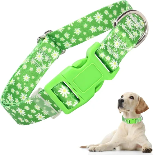 Miniatura 12 de Collares de Perro para Niñas con Patrones de Margaritas, Lindo Collar Rosa para Perras, Collares Ajustables Blandos y Duraderos para Perros XS 12