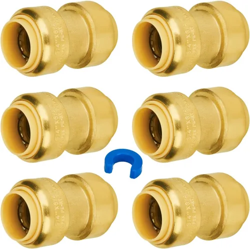 Miniatura 25 de SUNGATOR Acoplamiento de 1/2 pulgada, accesorios Pex a presión de 1/2 pulgada, acoplamiento recto de 1/2", accesorios de latón sin plomo