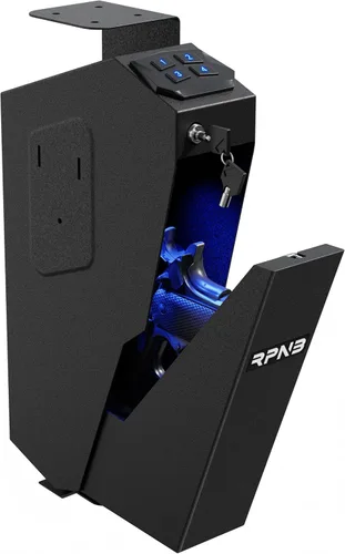 RPNB - Caja fuerte montada para armas, con certificación California DOJ, tapa de apertura automática, caja fuerte inteligente para pistola, con